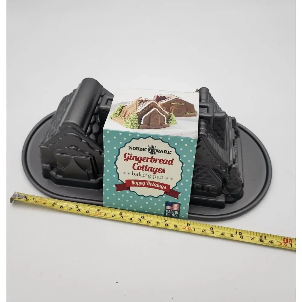 Nordic Ware Mini Gingerbread House Cottage Duet Baking Pan Mold 5 Cup - New